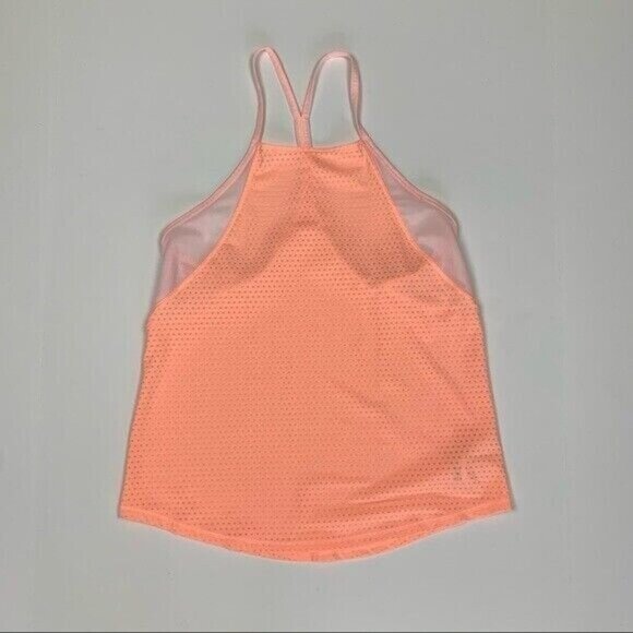 Athleta XXS Peach Mesh Racerback Performance Tank Top Lightweight Workout Yoga - Picture 5 of 5
